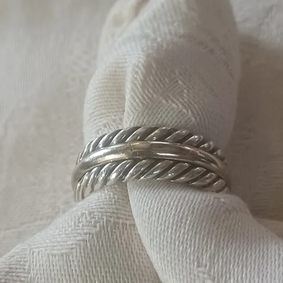 David Yurman Unisex Classic Cable Band Ring, SS & 14k, size 9.5 - Picture 2 of 9